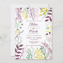 Boho Floral Purple Yellow Summer Wedding