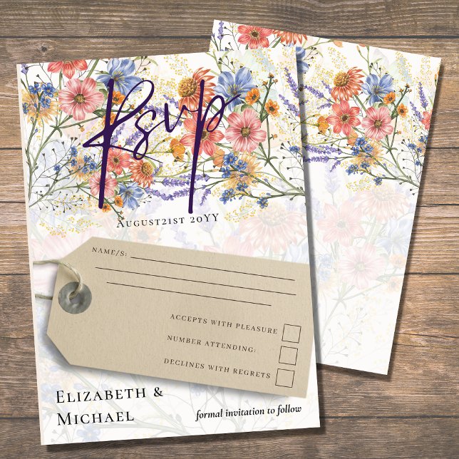 Convites Boho Floral RSVP (Criador carregado)