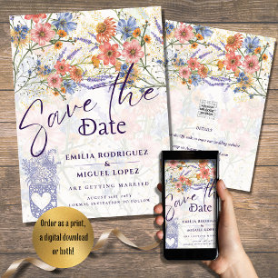 Convites Boho Floral SALVAR A DATA
