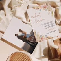 Boho Floral Terracota Pampas Foto Script Casamento