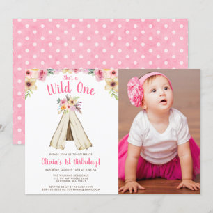 Convites Boho Floral Tribal Teepee Wild Uma Foto De Anivers