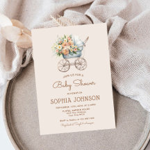 Boho Floral Vintage Chá de fraldas de Carruagem pa