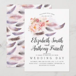 Convites Boho Floral Watercolor Casamento