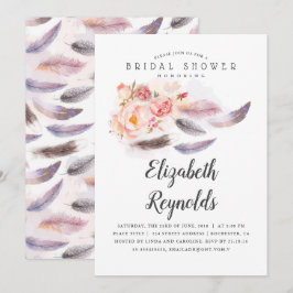 Convites Boho Floral Watercolor Chá de panela