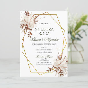 Convites Boho Floral Wedding Espanhol