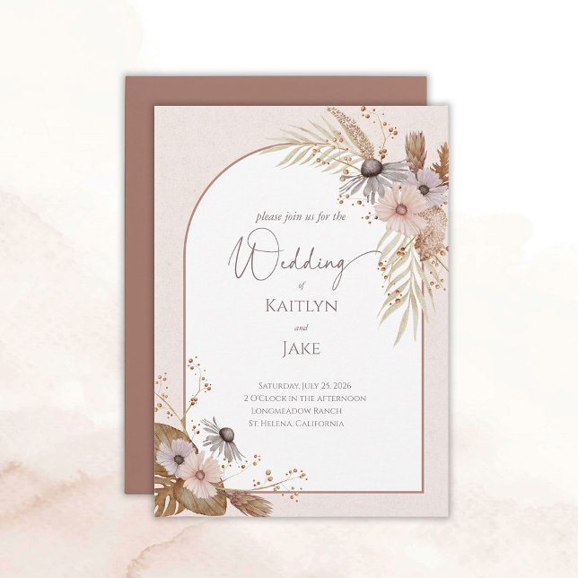 Convites Boho Floral Wedding Invitation (Boho Floral Wedding Invitation)