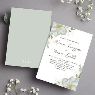 Convites Boho Floral Wedding Magnolia Elegant