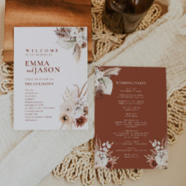 Convites Boho Floral Wedding Program
