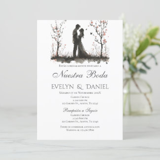 Convites Boho Floral Weding em Espanhol