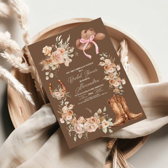 Convites Boho Floral Western Chá de panela (Criador carregado)