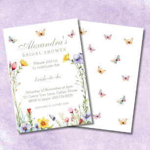 Convites Boho Floral Wildflower Primavera Chá de panela
