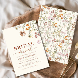 Convites Boho Floral Wildflower Terracotta Bridal Brunch