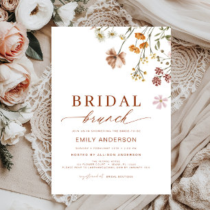 Convites Boho Floral Wildflower Terracotta Bridal Brunch