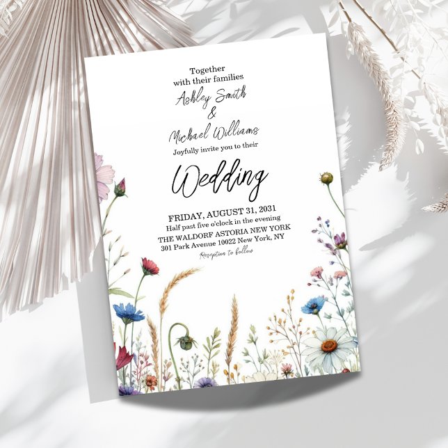 Convites Boho Floral Wildflower Wedding (Criador carregado)
