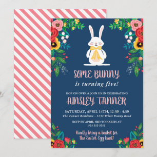Convites Boho Florals & Bunny   Aniversário de criança Colo