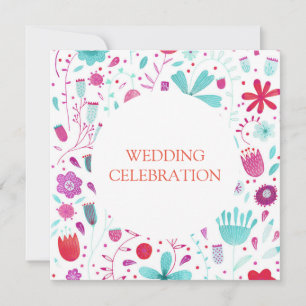 Convites Boho Flower Meadow Watercolor Casamento