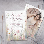 Convites Boho Flowers & Arch Photo Sweet 16 Birthday<br><div class="desc">Boho Flowers & Arch Foto Sweet 16 Aniversário Convite</div>