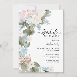 Convites Boho Flowers Chá de panela de Aquarela de inverno