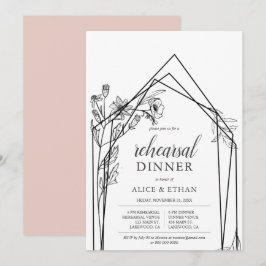 Convites Boho Flowers Jantar de ensaio Geométrico