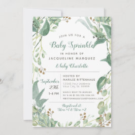Convites BOHO Foliage Eucalyptus Greenery Baby Sprinkle