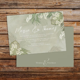 Convites Boho Foliage Watercolor Folm Palm Tropical