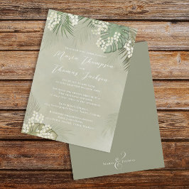 Convites Boho Foliage Watercolor Folm Palm Tropical