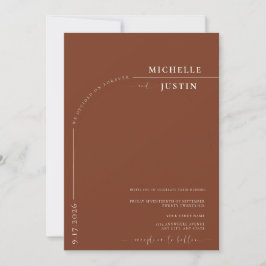 Convites Boho Foto | Casamento com Letra Caligráfica Minima