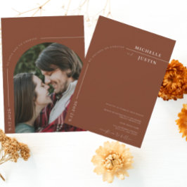 Convites Boho Foto | Casamento com Letra de Caligrafia Mini