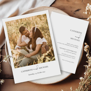 Convites Boho Foto Moderno Casamento Minimalista