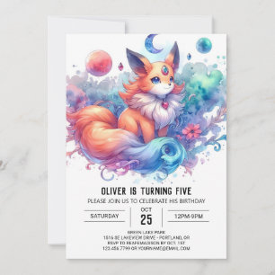 Convites Boho Fox Birthday Personalizado