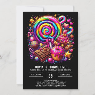 Convites Boho Fun Candyland Digital Birthday