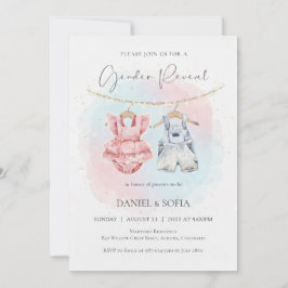 Convites Boho Gender Reveal Invitation Neutral Baby