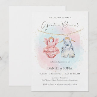 Convites Boho Gender Reveal Invitation Neutral Baby
