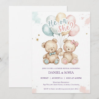 Convites Boho Gender Reveal Invitation Neutral Baby