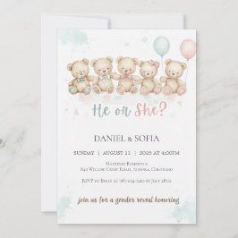 Convites Boho Gender Reveal Invitation Neutral Baby