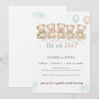 Convites Boho Gender Reveal Invitation Neutral Baby