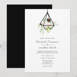 Convites Boho Geométrico Terrarium - Casamento Floral