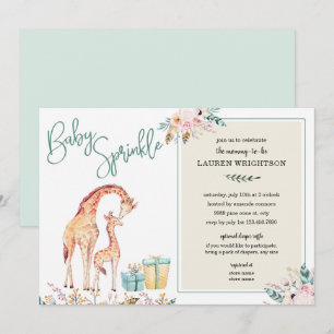 Convites Boho Giraffe Baby Sprinkle sexo neutro