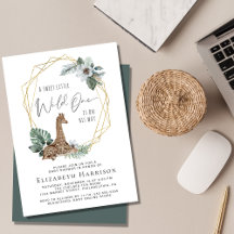 Boho Giraffe Watercolor Chá de fraldas