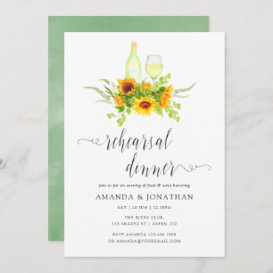 Convites Boho Girassóis Ensaio de Janto Provando de vinho