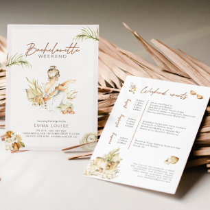 Convites Boho Girl Beach Pampas Grass Bachelorette