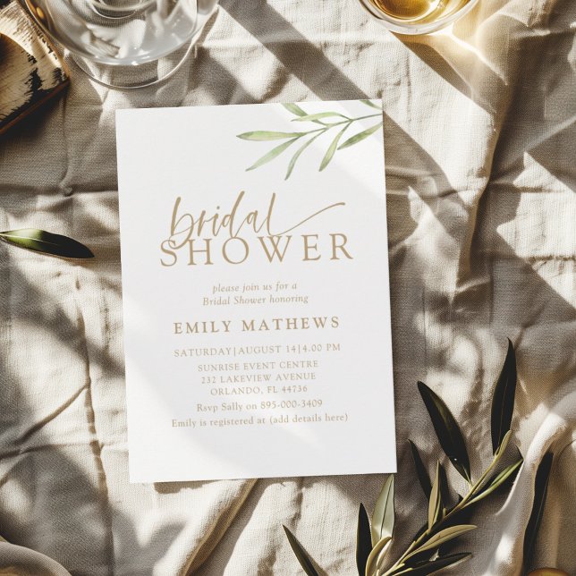 Convites Boho Gold & Botanical Bridal Shower (Criador carregado)