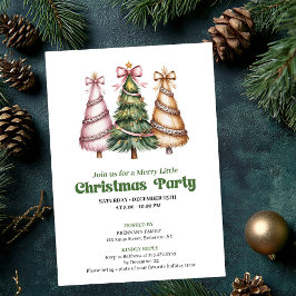 Convites Boho gold leopard Christmas tree party invitation