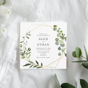 Convites Boho Greenery Eucalyptus Botanical Wedding
