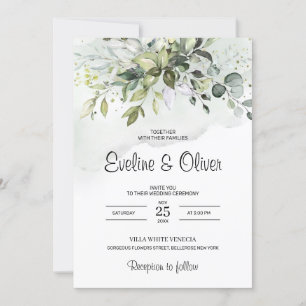 Convites Boho greenery foliage eucalyptus pastel casamento