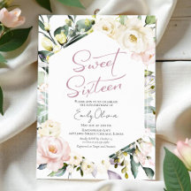 Boho Greenery Foto Floral Quadro Sweet 16