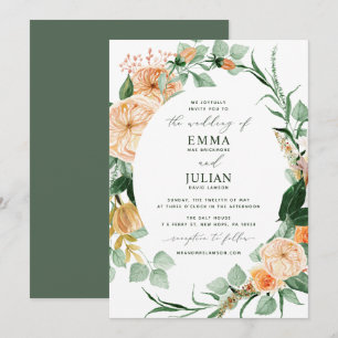 Convites Boho Greenery Neutral Casamento Floral Botânico