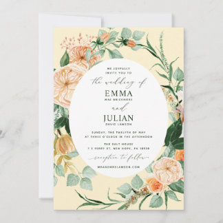 Convites Boho Greenery Yellow Floral Casamento Botânico