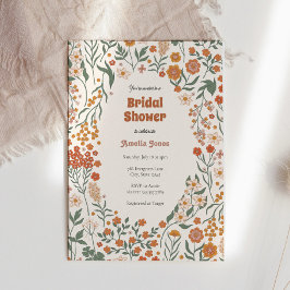 Convites Boho Groovy Meadow Wildflower Chá de panela