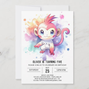 Convites Boho Happy Monkey Birthday
